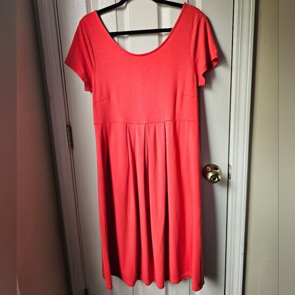 Old Navy Maternity Dress Large Coral Slinky Comfort Preppy Minimal Classic - Picture 1 of 8